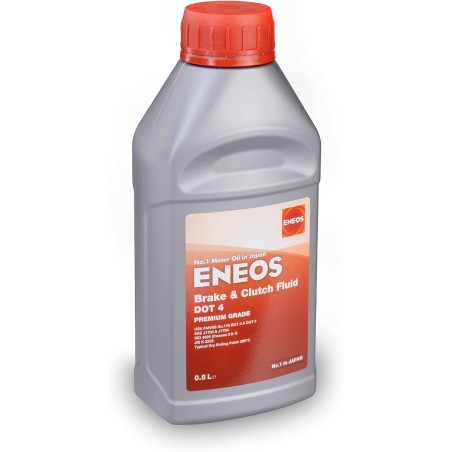 Eneos Brake & Clutch Fluid DOT 4 500 ml - Synthetische Bremsflüssigkeit - Hohe Temperaturbeständigkeit 310°C - Neutral für