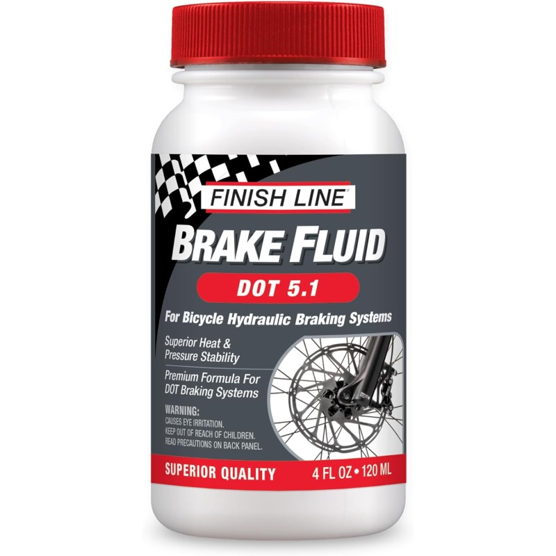 Finish Line High Performance DOT 5.1 Brake Fluid, 4-Ounce, White