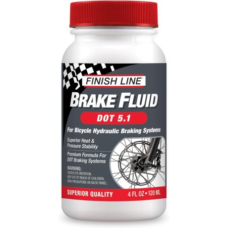 Finish Line High Performance DOT 5.1 Brake Fluid, 4-Ounce, White