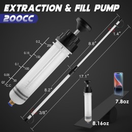 500CC Fluid Extractor, Fluid Syringe Pump, Oil Extractor for Cars/Ships/Engines/Lawn Mowers Fluid Extraction and Filling, with 2