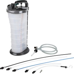 ARES 15081 - Manual/Pneumatic Fluid Extractor with Brake Bleeder Adapter - 10L Capacity - Powerful Suction with Included Hand