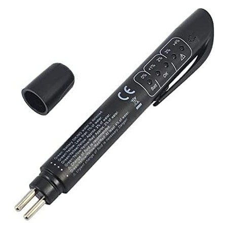 Brake Fluid Tester, Hydraulic Fluid Liquid Oil Moisture Analyzer with 5 LED Indicators Oil Quality Check Pen Auto Brake