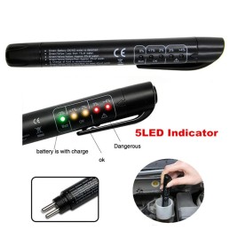 Brake Fluid Tester, Hydraulic Fluid Liquid Oil Moisture Analyzer with 5 LED Indicators Oil Quality Check Pen Auto Brake