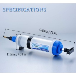 SMOTIVEPRO Oil Suction gun, Automotive Brake Fluid Syringe with Fluid Transfer Hose Pump Capacity 200cc Gearbox Oil Transfer