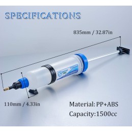 SMOTIVEPRO Oil Suction gun, Automotive Brake Fluid Syringe with Fluid Transfer Hose Pump Capacity 200cc Gearbox Oil Transfer