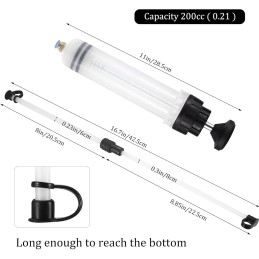 XxinXrongOil Suction Syringe, 200cc Oil Fluid Extractor, Fuel Oil Transfer Syringe, Manual Fluid Extractor Pump, Oil Change