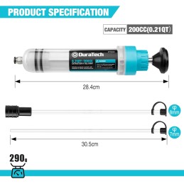 DURATECH 200cc Engine Oil Extractor Fluid Suction Pump| Keeps Engine Bay Clean with Oil Syringe | Oil Syringe and Fluid