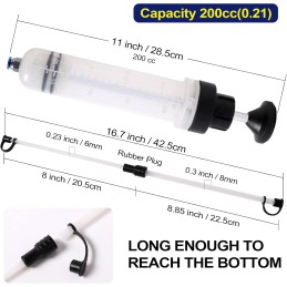 LEMOTO Ölabsaugspritze 200ml Ölspritze |Ölabsaugpistole,Handpumpe,Flüssigkeitsabsauger und Füllpumpe,Geeignet für