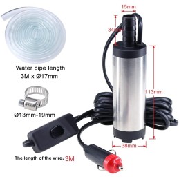 Diesel Pump, Fuel Pump,Portable Oil Water Transfer Pump Connected to Car, Small Kerosene Pump with Detachable Filter and 3 Meter