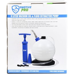 SMOTIVEPRO 6L Engine Oil Extractor Pump, Manual Oil Suction Pump with Enhanced Base and Extension Hoses in Three Sizes, Fluid