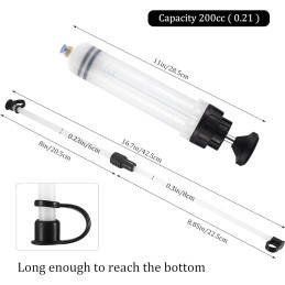 XxinXrong Ölabsaugpumpe, 200ml Handpumpe, Motor Öl Wechsel Absaugpumpe Umfüllpumpe, Ölansaugpumpe, Ölspritze, Ölansauger Ölpumpe