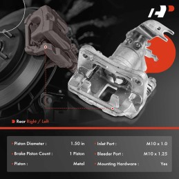 A-Premium Disc Brake Caliper Assembly with Bracket Compatible with Select Honda and Acura Models - Accord 2008-2012, TSX