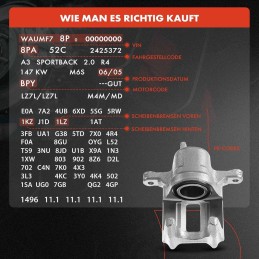 Frankberg Brake Caliper Front axle Left Compatible with Berlingo/Berlingo First MF M 1996-2005 Xsara/Xsara Break/Xsara Picasso