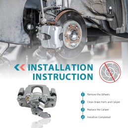 IRONTEK Rear Right Side Brake Caliper 18B5080 Fit Chrysler Town and Country 08-12, 08-12 Dodge Grand Caravan, 08-12 VW Routan,