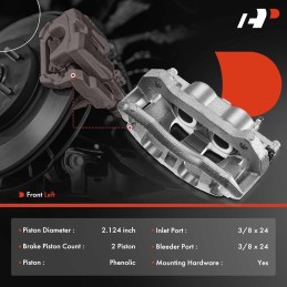 A-Premium Disc Brake Caliper Assembly with Bracket Compatible with Select Ford and Lincoln Models - For F-150/Mark LT 2010-2011,