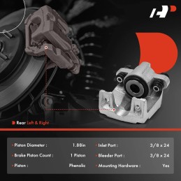 A-Premium Disc Brake Caliper Assembly Without Bracket Compatible with Select Ford, Lincoln and Mercury Models - Crown