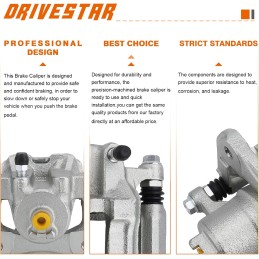 DRIVESTAR 19B2588 19B2589 Rear Brake Calipers, fit 2003-2011 for Honda Element, 2001-2003 for Acura CL, 1999-2008 for Acura TL,