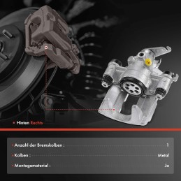 Frankberg Brake Caliper Rear Left Compatible with Daily III Bus Box/Estate car 2.3L-3.0L 1999-2006 Daily IV Box/Estate car 2.3L