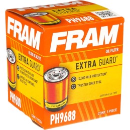 Fram Extra Guard PH9688, 10K Mile Change Interval Oil Filter, Cylindrical, 4"