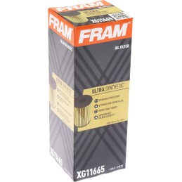 FRAM Ultra Synthetic Automotive Replacement Oil Filter, Designed for Synthetic Oil Changes Lasting up to 20k Miles, XG11665