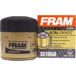 FRAM Ultra Synthetic Automotive Replacement Oil Filter, Designed for Synthetic Oil Changes Lasting up to 20k Miles, XG10060 with