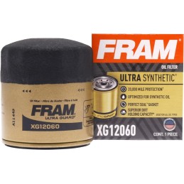 FRAM Ultra Synthetic Automotive Replacement Oil Filter, Designed for Synthetic Oil Changes Lasting up to 20k Miles, XG12060 with