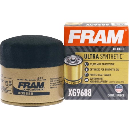 FRAM Ultra Synthetic Automotive Replacement Oil Filter, Designed for Synthetic Oil Changes Lasting up to 20k Miles, XG9688 with