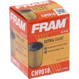 FRAM Extra Guard CH9018, 10K Mile Change Automotive Replacement Interval Cartridge Engine Oil Filter for Select Vehicle Models