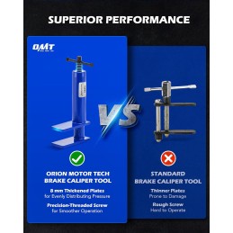 Orion Motor Tech Brake Pad Spreader, Universal Caliper Piston Compressor Tool with 2 Hanger Hooks for Multi-Piston Brake Caliper