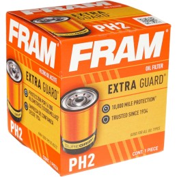 FRAM Extra Guard PH2, 10K Mile Change Automotive Replacement Interval Spin-On Engine Oil Filter for Select Vehicle Models