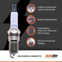 Autolite Iridium XP Automotive Replacement Spark Plugs, XP5683 (4 Pack)