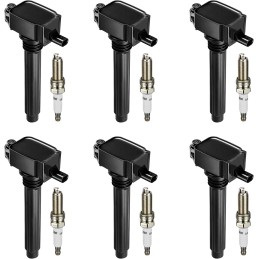 BDFHYK Ignition Coil Pack UF648 and Iridium Spark Plugs 97390 Compatible with Chrysler 200 300 Dodge Challenger Avenger Jeep