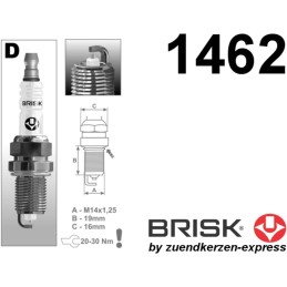 BRISK Silver DR15YS-9 1462 Zündkerzen Benzin LPG GPL CNG Autogas, 8 Stück