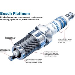 BOSCH 6702 OE Fine Wire Platinum Spark Plug - Pack of 4