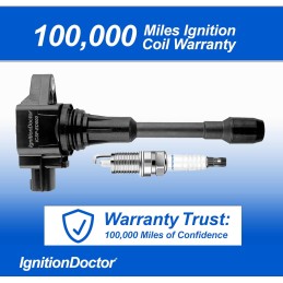 Iridium Spark Plugs and Ignition Coil Pack of 4 Compatible with 2007-2018 Nissan Altima Rogue Sentra 2.5L, Nissan Cube Versa