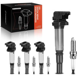 A-Premium Set of 4 Ignition Coil Pack and Iridium Spark Plugs Compatible with Mini Cooper 2007-2013, Cooper Countryman