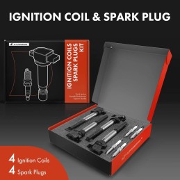 A-Premium Set of 4 Ignition Coil Pack and Iridium Spark Plugs Compatible with Mini Cooper 2007-2013, Cooper Countryman