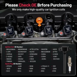 BDFHYK Ignition Coil Pack UF751 and Iridium Spark Plugs 4469 Compatible with Jeep Cherokee Compass Renegade Chrysler 200 Dodge