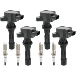 Set of 4 Ignition Coil Pack & Spark Plug Compatible with Mazda 3 6 CX-7 MX-5 Miata L4 2.0L 2.3L 2.5L Replace UF540, L3G218100,