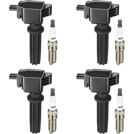 BDFHYK Ignition Coil Pack UF670 and Iridium Spark Plugs LTR6BHX Compatible with Edge Escape Explorer Focus Fusion Mustang,Jaguar