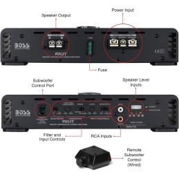 BOSS AUDIO R1100M Riot Serie Monoblock 1100 Watt Klasse A/B Verstärker