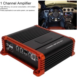 KIMISS Car Amplifier, 1 Channel Car Audio Monoblock Amplifier 500W 2Ω 300W 4Ω 10Hz‑300Hz Universal for Car Speakers