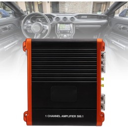 KIMISS Car Amplifier, 1 Channel Car Audio Monoblock Amplifier 500W 2Ω 300W 4Ω 10Hz‑300Hz Universal for Car Speakers