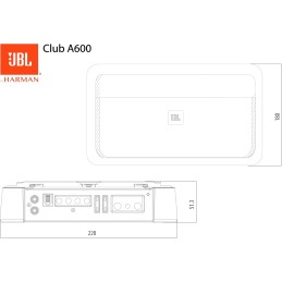 JBL Club A600 | Monoblock JBL Endstufe Auto 1-Kanal von Harman Kardon - Mono Subwoofer Auto Verstärker - 600 Watt Mono 1-Kanal