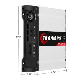 Taramps HD 2000 1 Ohm 1 Channel 2000 Watts RMS MAX, Full Range Car Audio, Monoblock, LED Monitor Indicator, Class D Amplifier,