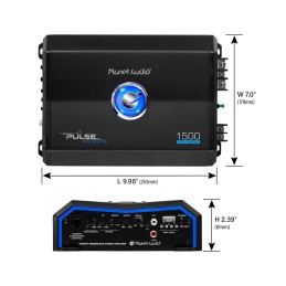 Pl2000.1M Monoblock Car Amplifier 2000 Watts 2, 4 Ohm Stable, Class A, B, Mosfet Power Supply, Great For Subofers