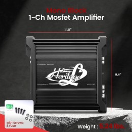 Lanzar B52 Car Audio, Amplifier Monoblock, 1 Channel, 2,000 Watt, 2 Ohm, RCA Input, Bass Boost, Mobile Audio, Amplifier for Car