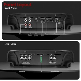 Lanzar B52 Car Audio, Amplifier Monoblock, 1 Channel, 2,000 Watt, 2 Ohm, RCA Input, Bass Boost, Mobile Audio, Amplifier for Car