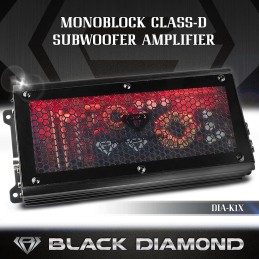 Black Diamond DIA-K1 Car Audio Amplifier – 1 Channel, Monoblock, Class D, 1800 Watts, Remote BASS Knob Included