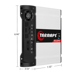 Taramps HD 2000 2 Ohms 1 Channel 2000 Watts RMS MAX Full Range Car Audio, Monoblock, LED Monitor Indicator, Class D Amplifier,